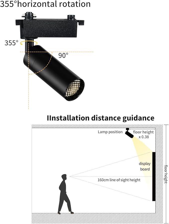 Light Fixtures, Modern LED Ceiling Spotlight, 10W Zoom Track Spotlight - Image 6