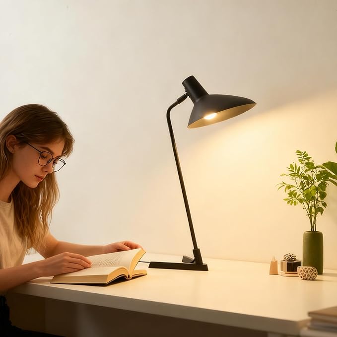 Industrial Desk Lamp Metal Modern Table Lamp 22", Adjustable Neck - Image 9