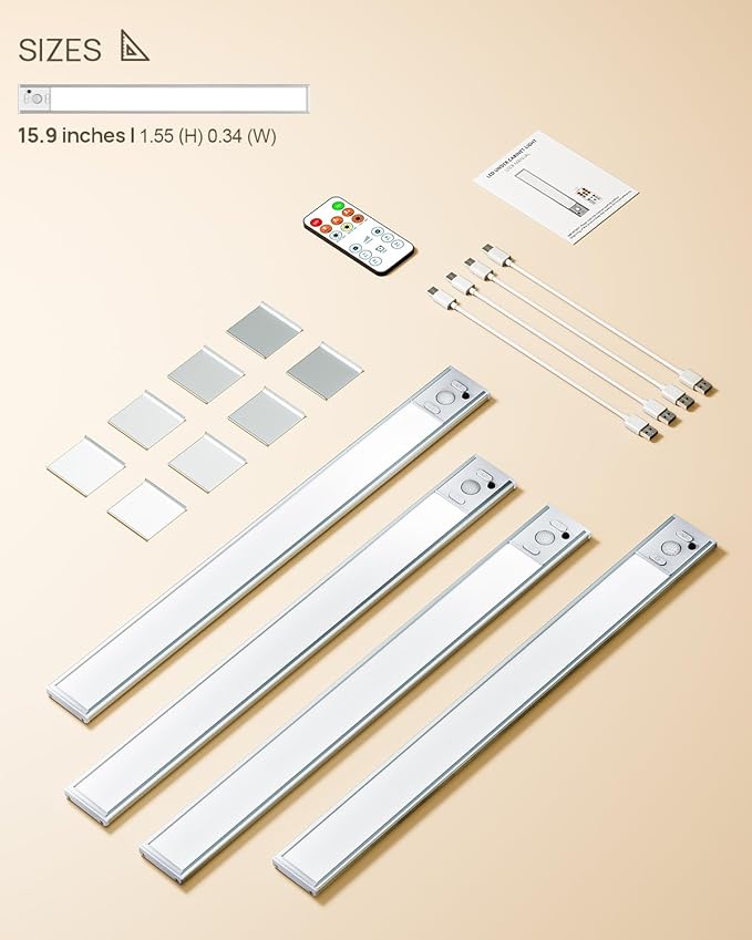 Under Cabinet Lights, 80 LED Motion Sensor Light Indoor, 4000mAh USB - Image 9