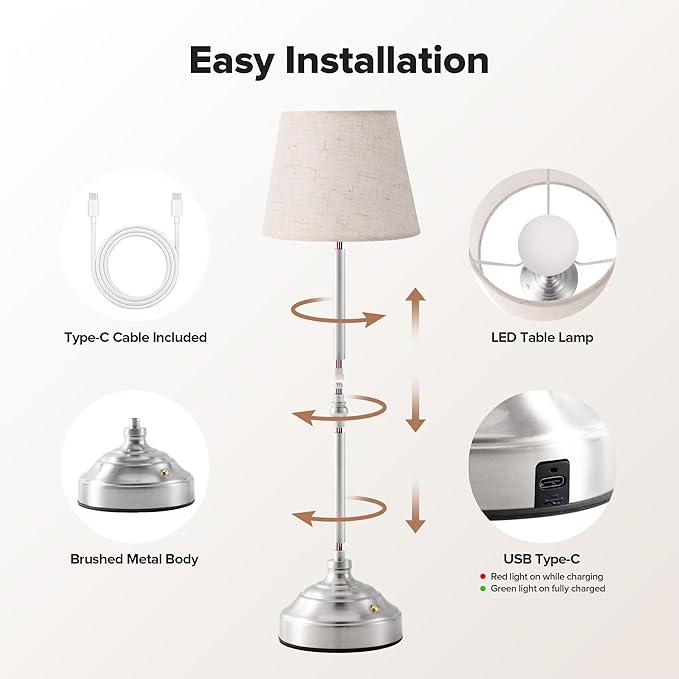 Cordless Table Lamp, Rechargeable Desk Lamp - Image 7