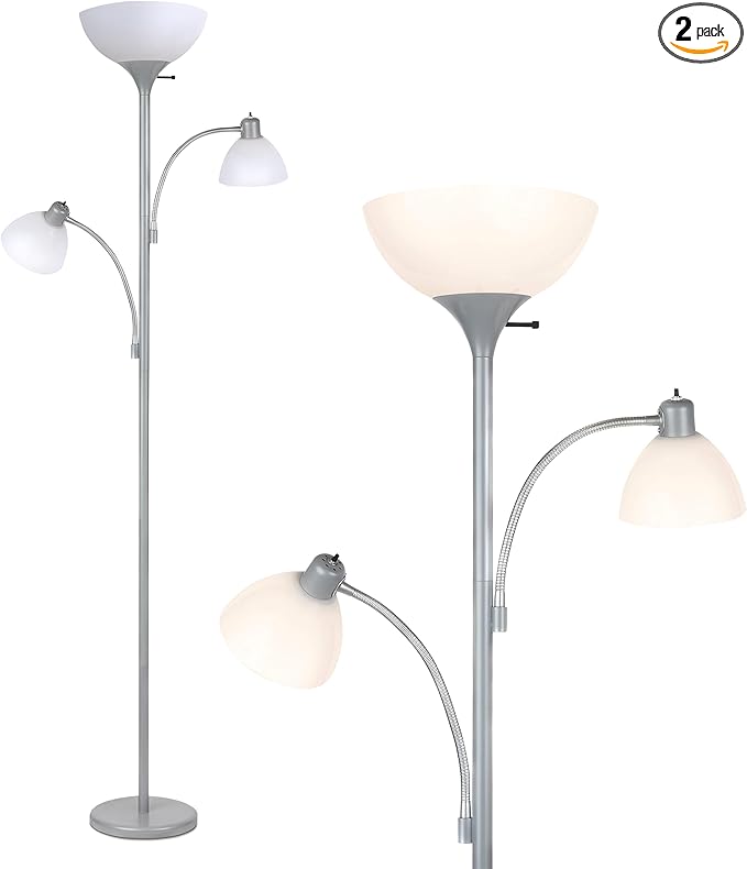 Brightech Sky Dome Double LED Floor lamp, Torchiere Super Bright Floor Lamp by Brightech