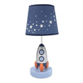 Lambs & Ivy Milky Way Blue/Silver Rocket Ship Nursery Lamp by LambsIvy