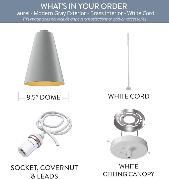 Steel Lighting Co. Laurel Pendant Light | Ceiling Mounted | 8.5 inch Cone Shade - Image 6