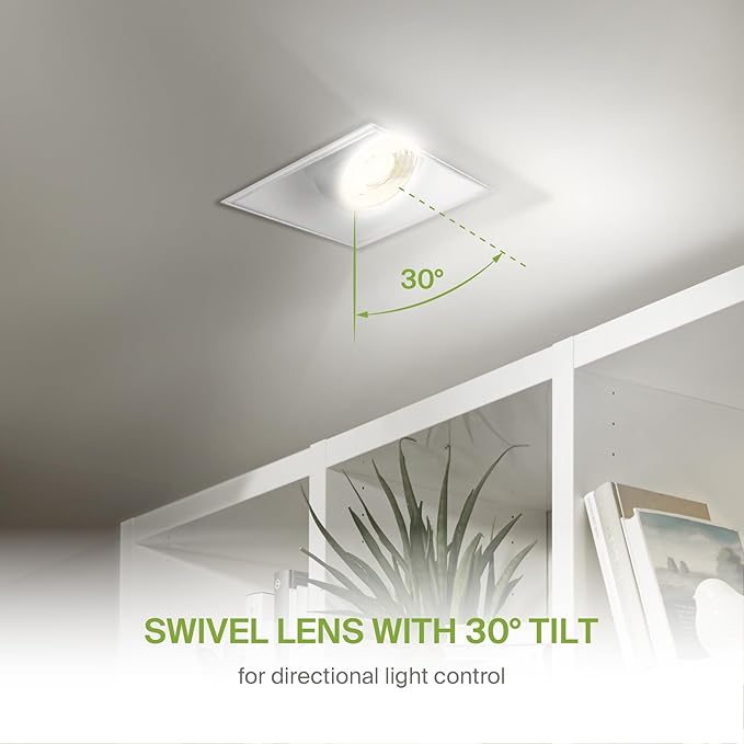 ASD Trimless Gimbal LED Recessed Lighting 2 Inch, 8W 120V Square LED Downlight - Image 4