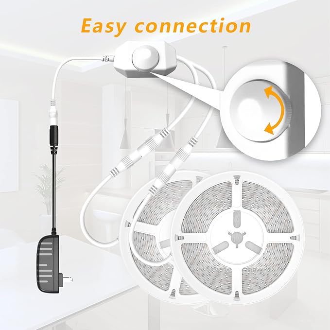 phopollo Warm White LED Strip Lights, 50ft Dimmable 3000k Warm White Led Light - Image 3