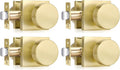 Haidms Gold Door Knobs Passage, Heavy Duty Square Brushed Gold Hall and Closet by Haidms