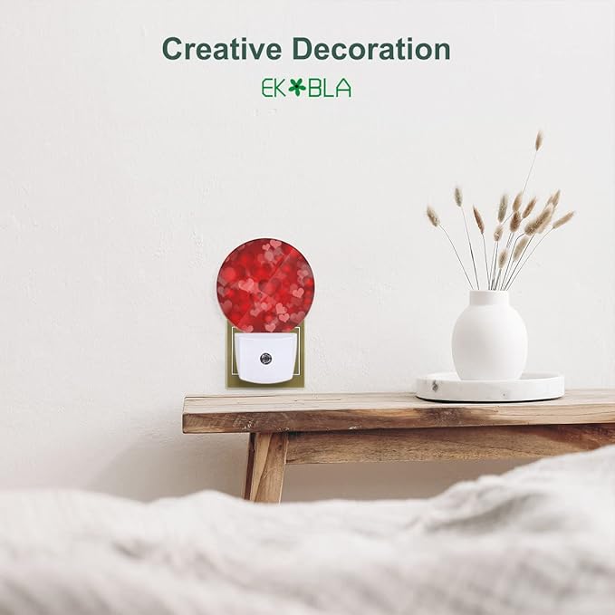 EKOBLA Red Hearts Night Lights Plug into Wall Romantic Red Love Heart - Image 5