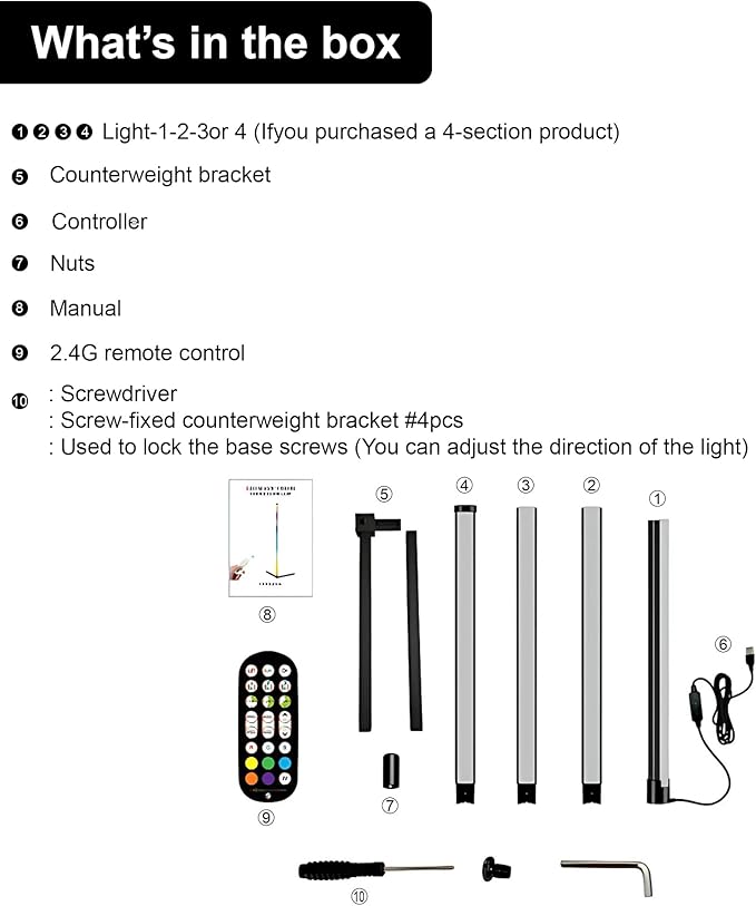 2 Pack Corner Floor Lamp – 57'' Tall RGB Lamp Modern Mood Lighting - Image 4