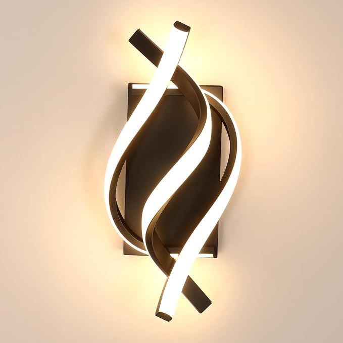 DELIPOP Wall Sconces, Spiral Modern LED Wall Sconce Lighting, 21W 3000K Warm by DELIPOP