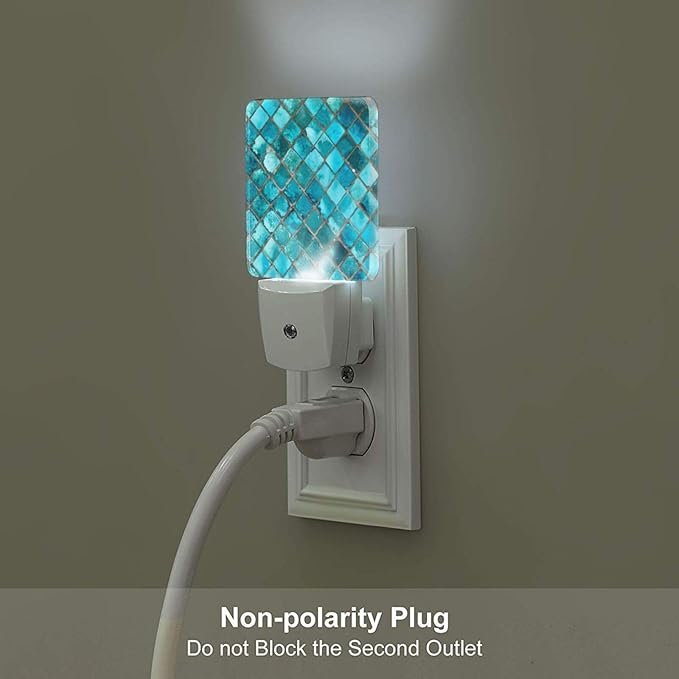Turquoise Blue Night Light, Plug Into Wall Decor - Image 5