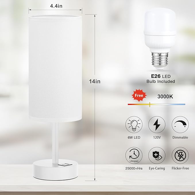 Dicoool White Touch Bedside Lamp - Image 5