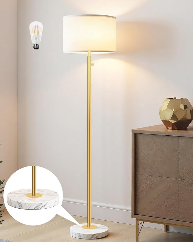 Gold Floor Lamps for Living Room–10W LED Bulb Included, Dimmable Floor Lamp by Aulaiyi