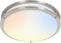 hykolity 16 inch Dimmable LED Flush Mount Ceiling Light Fixture, Brushed Nickel by hykolity