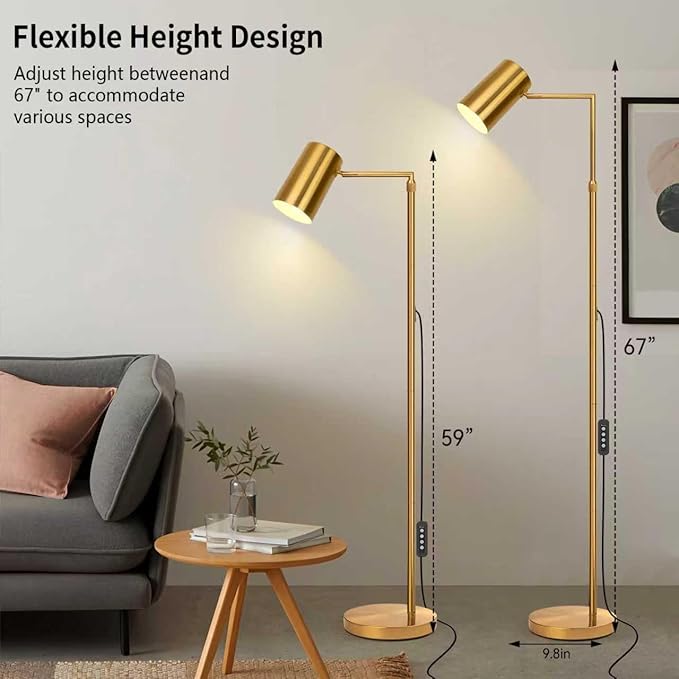 Tree Floor Lamp for Living Room, Modern Gold Standing Tall Pole Lamps for - Image 2