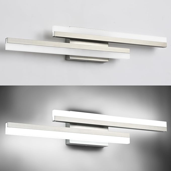 PRESDE 24 Inch LED Bathroom Vanity Light Bar, Modern Brushed Nickel Wall - Image 6
