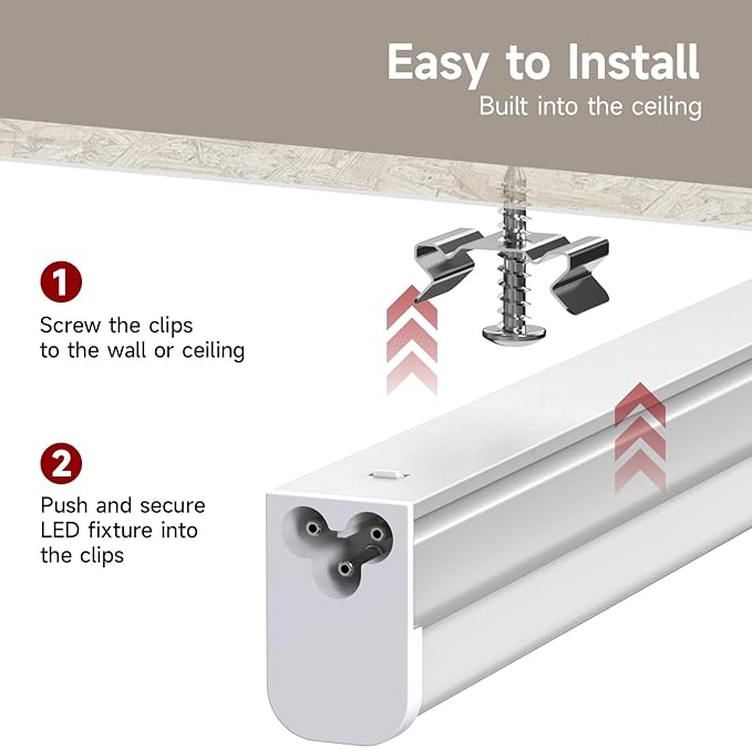 4 Pack T5 LED Shop Light, 5000K 2200LM, Linkable Utility Fixture - Image 6