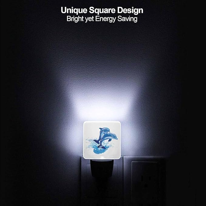 LED Night Light, Dolphins Jumping Out of Sea LED Night Light Plug into Wall - Image 5