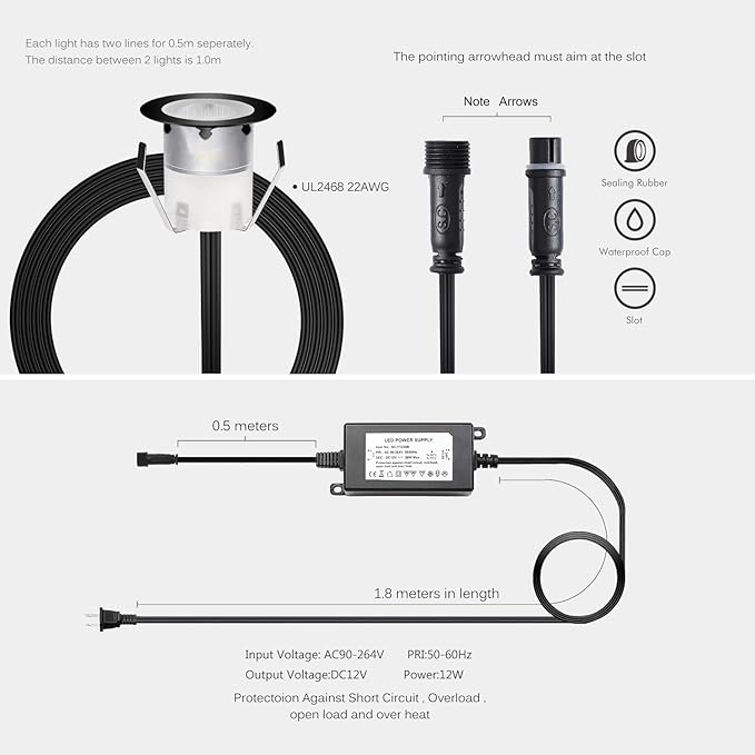 Low Voltage LED Deck Light Kit Stainless Steel Waterproof Recessed Wood Decking - Image 7
