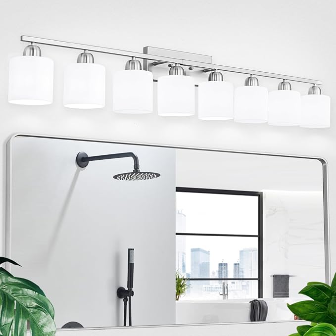 Brushed Nickel Light Fixture Bathroom by FAISHILAN