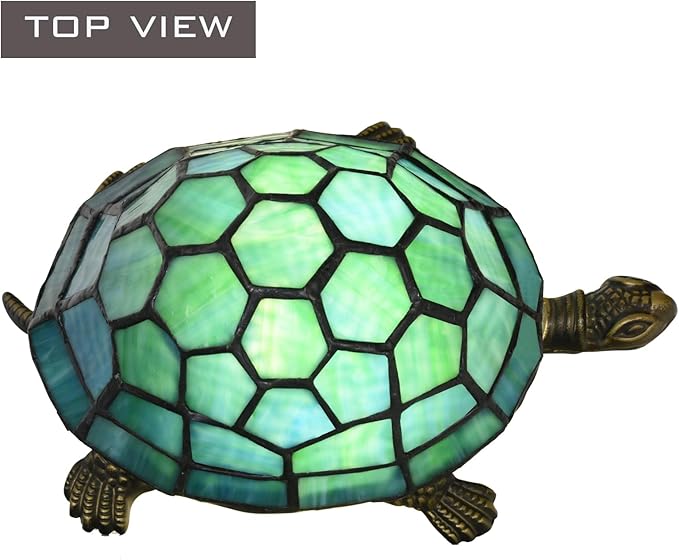A0019 Turtle Tiffany Style Accent Table Lamp Handmade Stained Glass Animal - Image 7