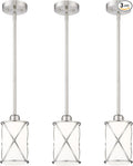 Brushed Nickel Pendant Lights Kitchen Island 3 Pack, Milk Glass Kitchen Pendant by Osimir