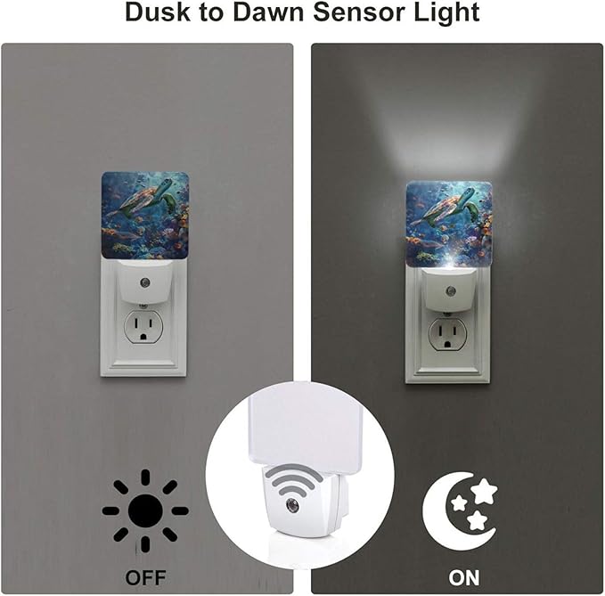 Led Night Light, Sea Turtle Decorative Plug in Nightlights, - Image 3