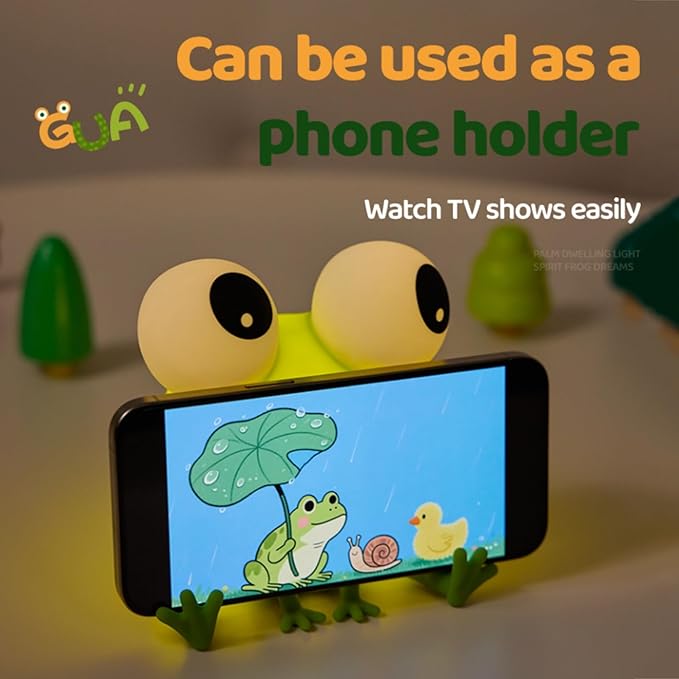 Frog Night Light for Kids, Rechargeable Bedside Touch Lamp, - Image 7