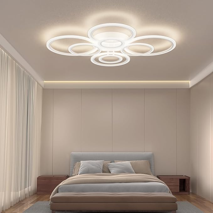 Modern LED Ceiling Light, 3 Color Temps, Adjustable Brightness, Remote & APP - Image 4
