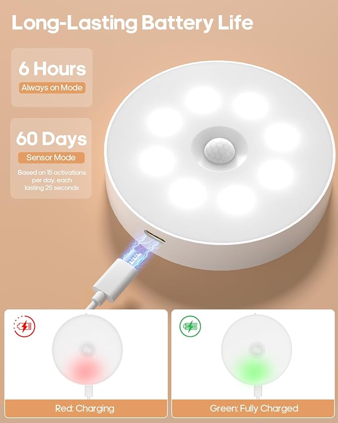 6-Pack RGB Rechargeable Puck Lights - Image 6