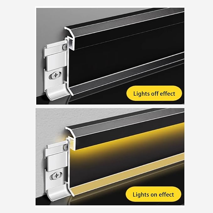 40 Pack LED Aluminum Metal Baseboard Trim 80 x 2500mm 3.15” x 8.2’ Total 328 ft - Image 5
