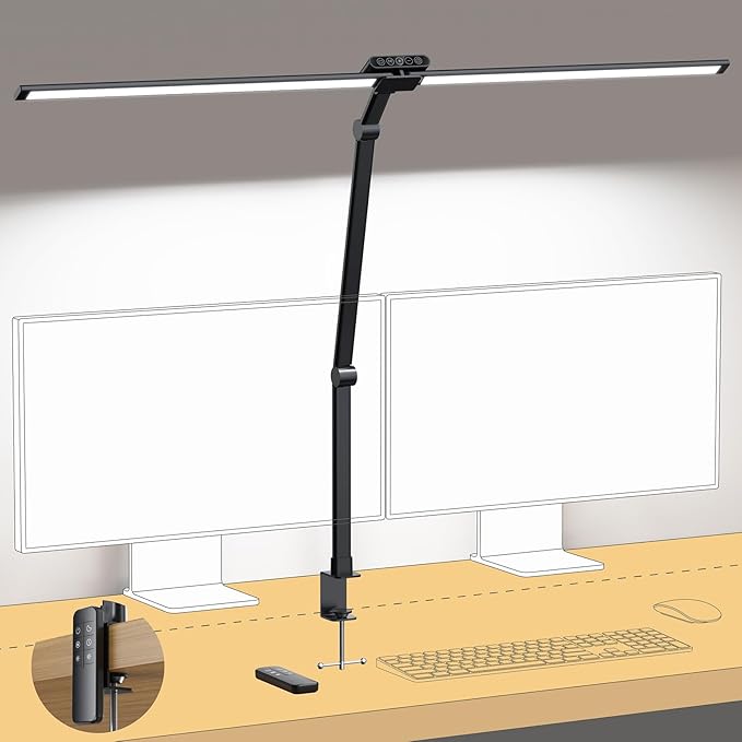 TROND LED Desk Lamp with Clamp, 29.55'' Tall Desk Light with Remote, 1500LM by TRONDOfficial