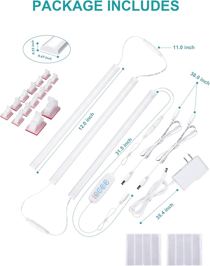 JUSJUBR Under Cabinet Lighting Plug in, Dimmable Led Under Cabinet Lights - Image 4