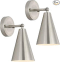 MWZ Brushed Nickel Wall Sconce Set of Two, Modern Sconces Wall Lighting Fixtures by MWZ