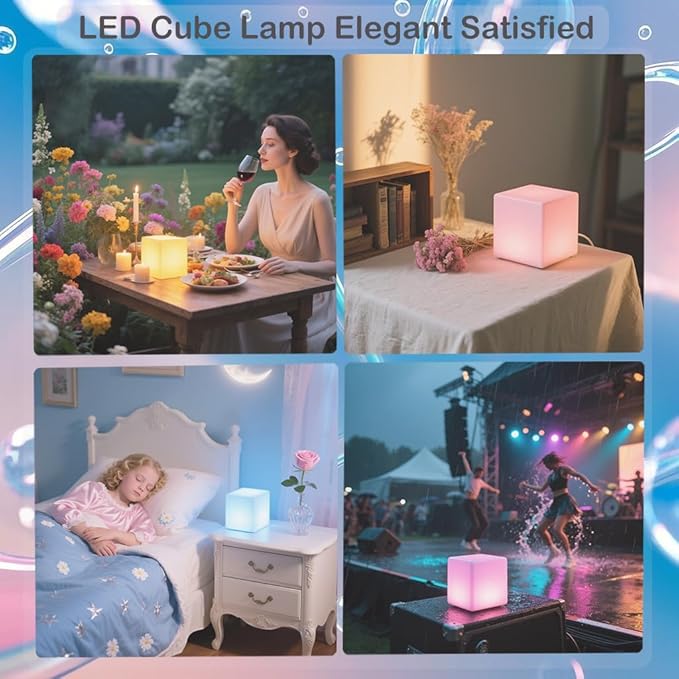 6 inch Rechargeable LED Cube Light, 16 Colors Changing Tesseract Light Cubes - Image 4