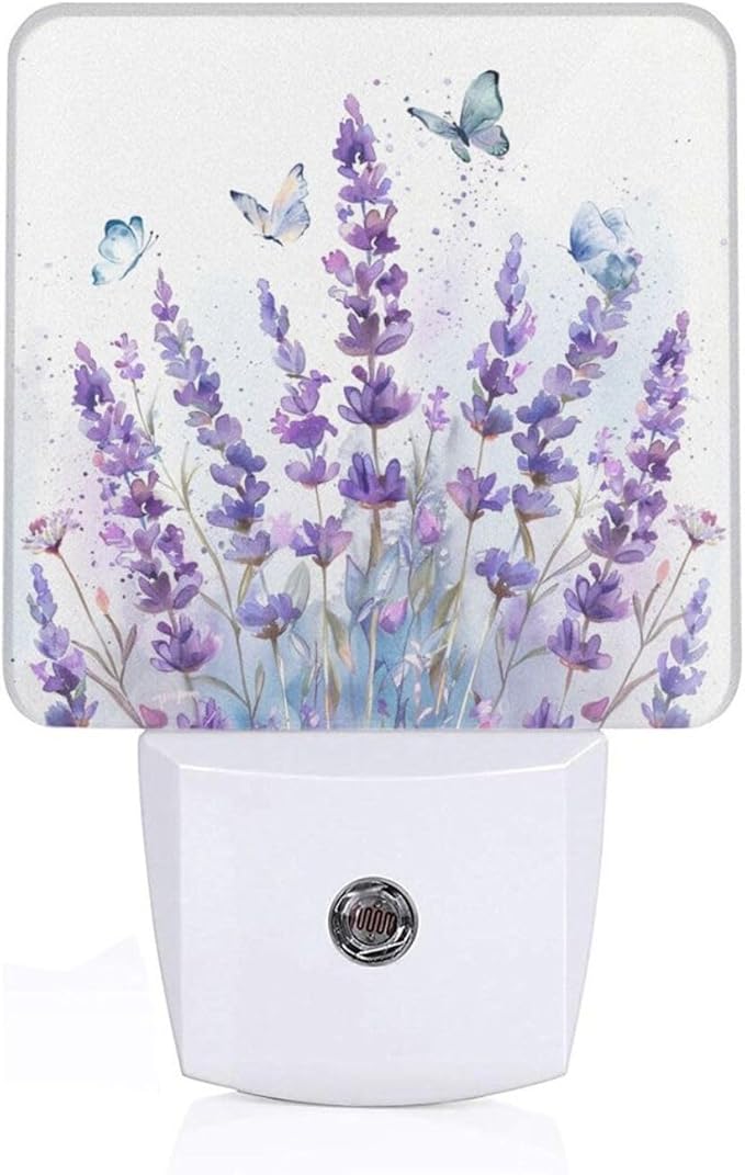 Led Night Light, Lanvender Butterfly Decorative Plug in Nightlights, by Unknown