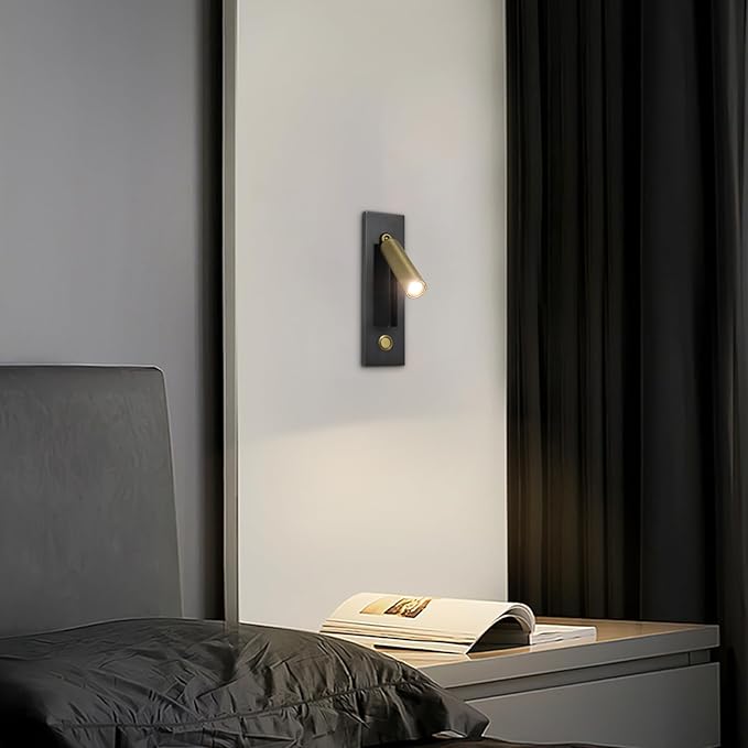 Set of 2 Led Headboard Wall Light, 350°Rotation Portable Plug in Wall Sconce - Image 7