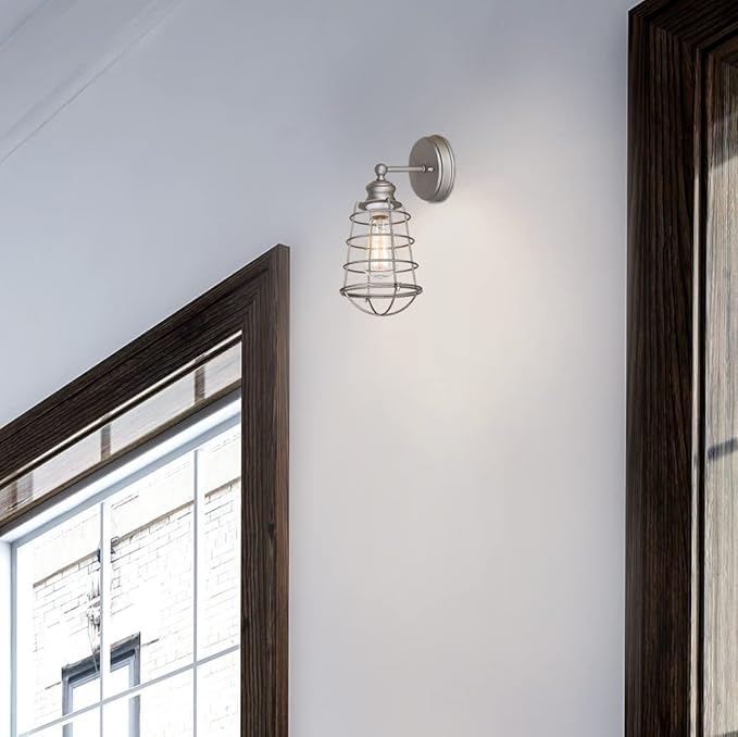Design House 519702 Ajax 1 Light Wall Light, Galvanized Steel Finish - Image 3