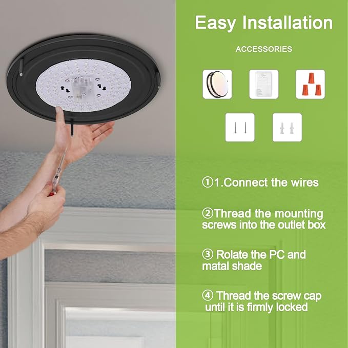 13 Inch LED Ceiling Light Fixture: 40W Flush Mount Ceiling Light 4000 Lumens - Image 7