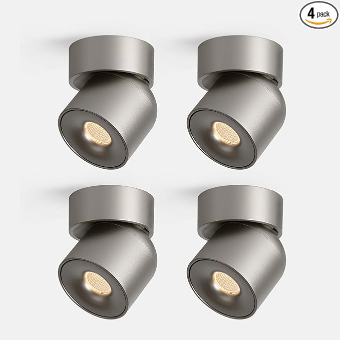 4 Packs LED Dimmable Adjustable 360°Ceiling Spotlight Directional Light Surface by Lovuphoria