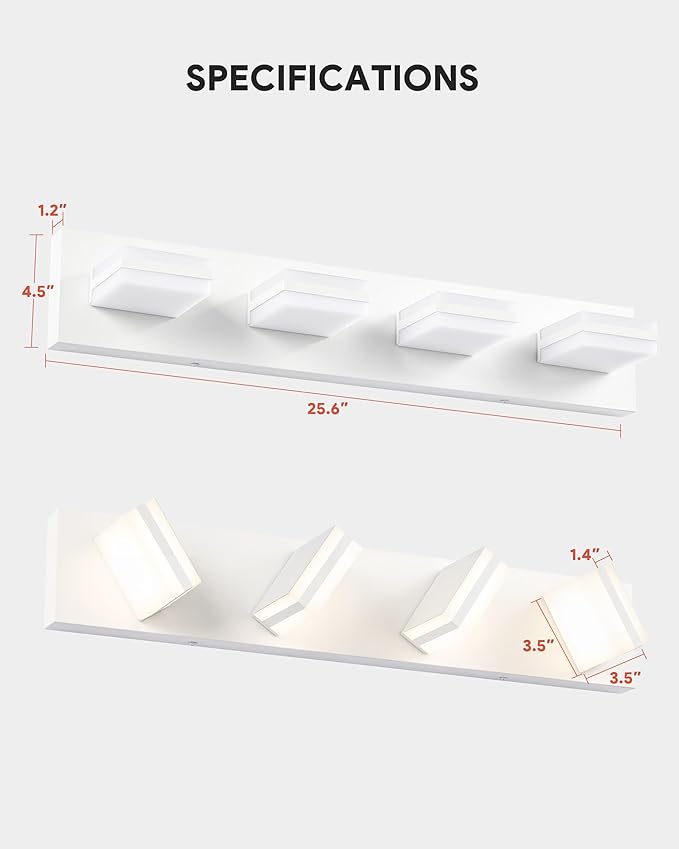 VONLUCE Bathroom Vanity Light Fixture, 4-Light Modern LED Vanity Light - Image 6