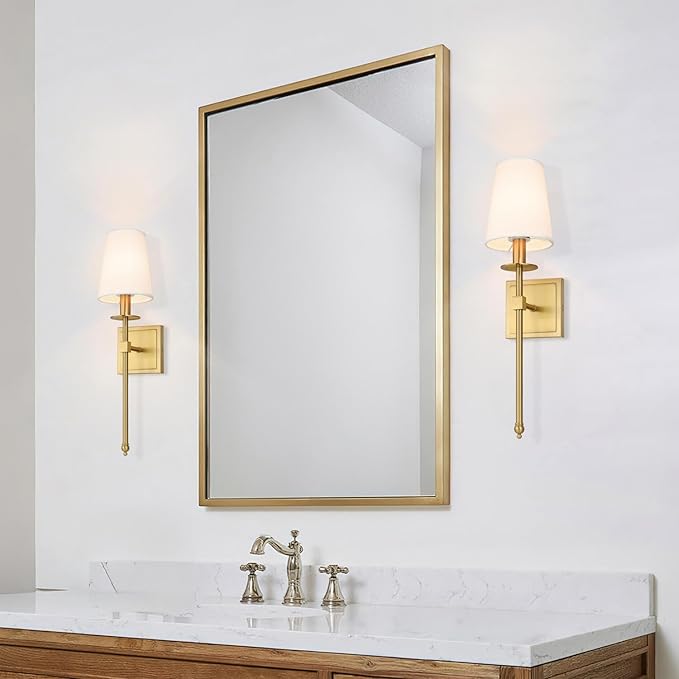 XiNBEi Lighting Brass Wall Sconces Set of 2 Modern Gold Sconce Light Fixture - Image 4