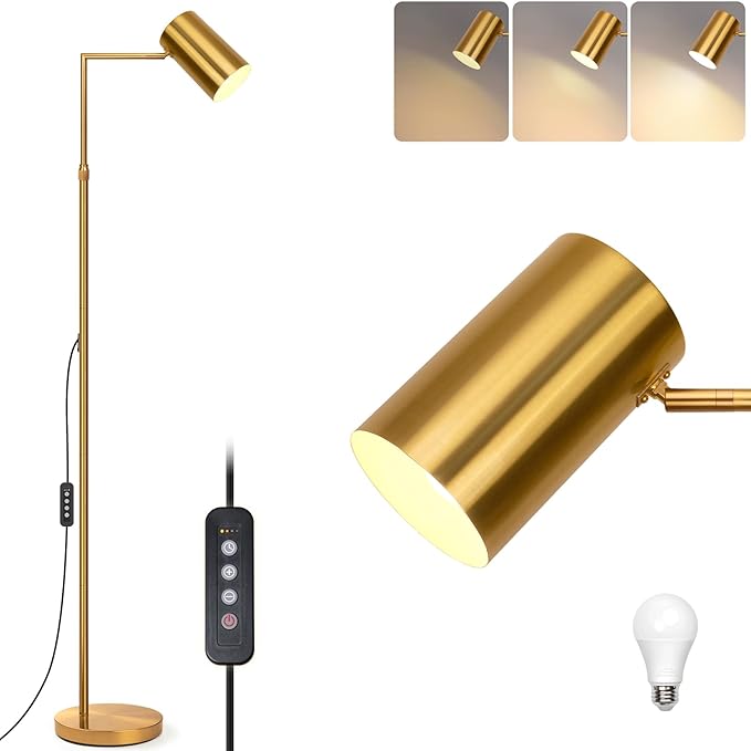 Tree Floor Lamp for Living Room, Modern Gold Standing Tall Pole Lamps for by Ldeco
