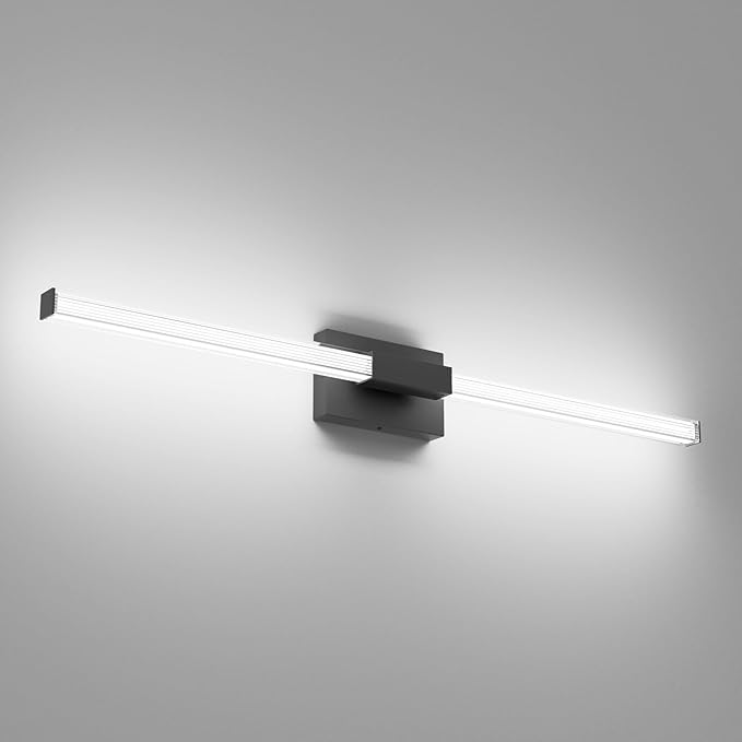 Ralbay Black 40inch Bathroom Vanity Lights Fixtures Over Mirror 32W Modern LED by RalbayLighting