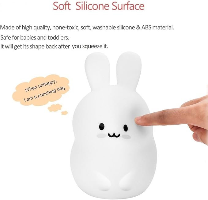Rabbit Night Lights for Kids, Babies Nursery Lamp, Kids lamp, Child Bedroom - Image 3