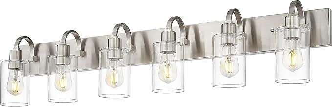 Emliviar Large Bathroom Wall Light, 6-Light Industrial Bathroom Lighting by EMLIVIAR