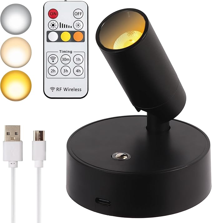 Wireless LED Spotlight, Rechargeable Floor Uplighting Indoor, Battery Operated by VIGMOJ