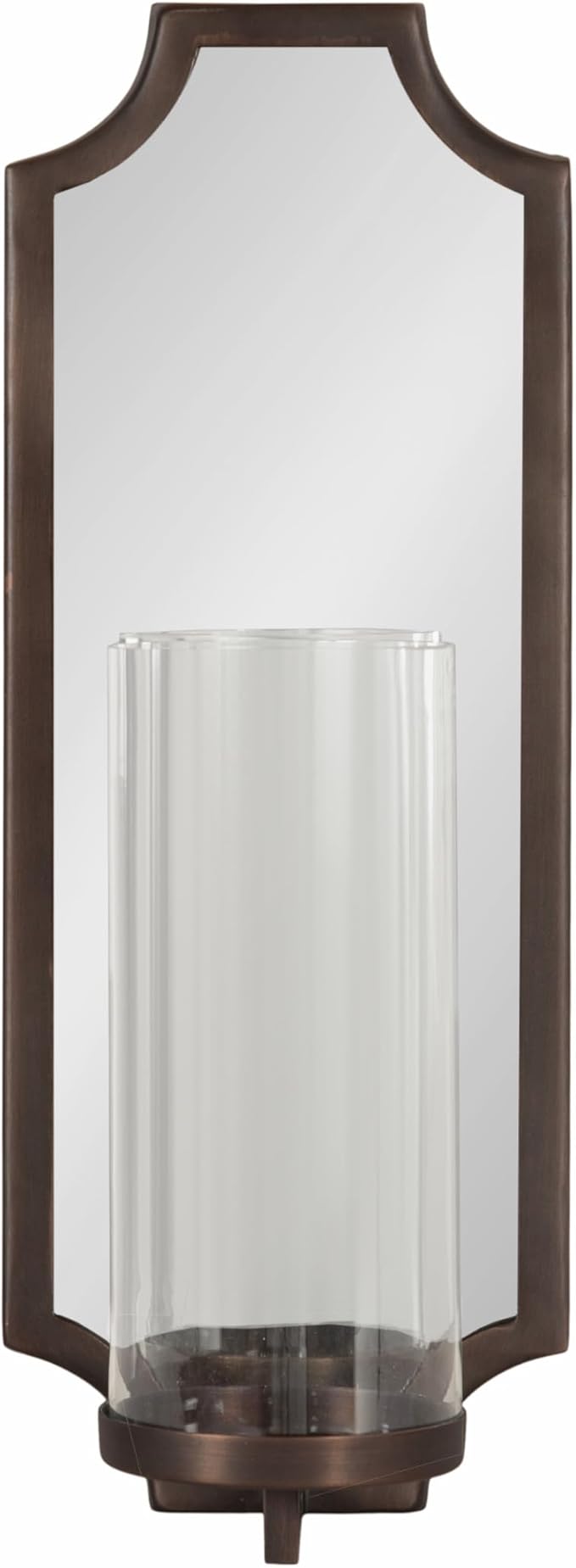 Kate and Laurel Ciel Glam Mirrored Wall Sconce, Modern Scalloped Candle Holder - Image 8