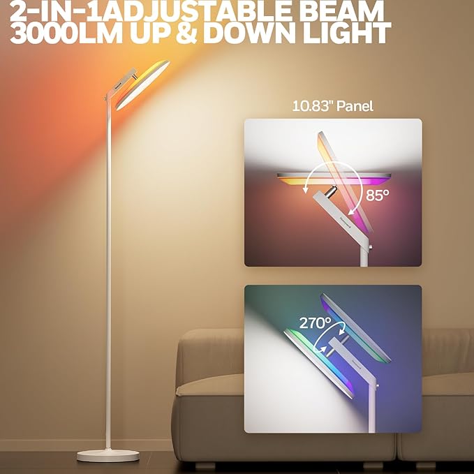 Honeywell 3000LM LED Floor Lamp, Torchiere Floor Lamps - Image 2