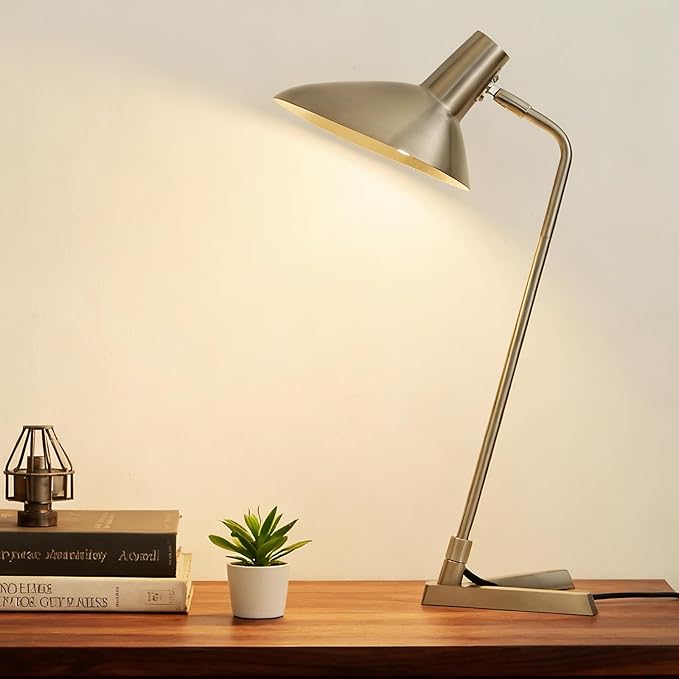 Industrial Desk Lamp Metal Modern Table Lamp 22", Adjustable Neck by PSDSSHIIS
