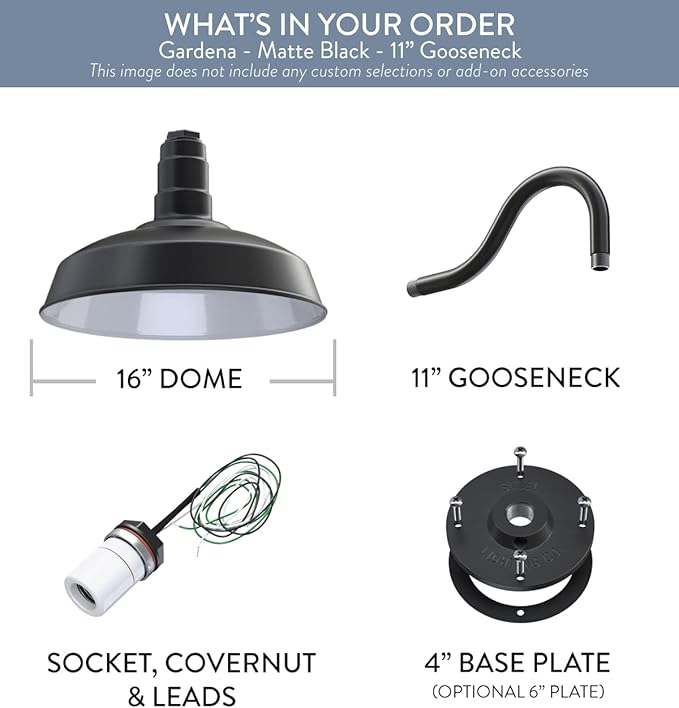Steel Lighting Co. Gardena Barn Light | Outdoor Wall Mounted | 16" Dome | 11" - Image 6